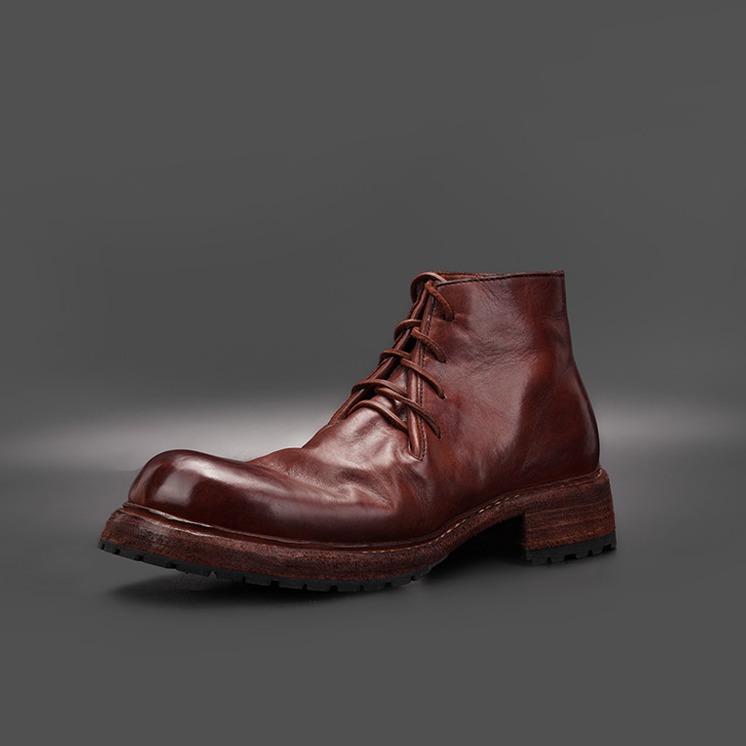 沙漠靴vibram防滑耐磨手工固特异马丁靴马皮大头男靴